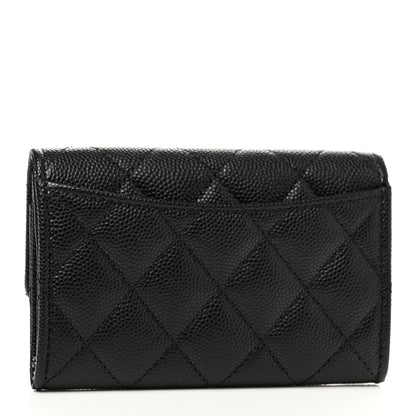 Chanel Caviar Quilted Enamel Coco Casino Flap Card Holder Wallet Black 3 of 9
