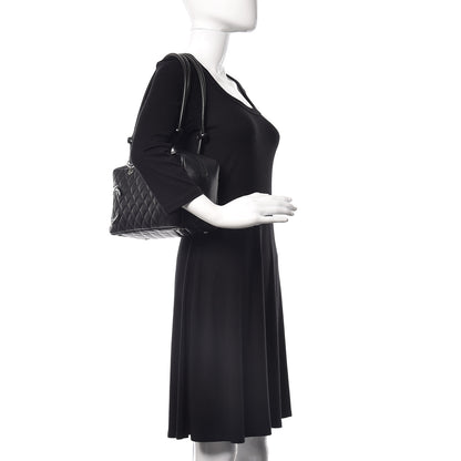 Chanel Calfskin Quilted Large Cambon Bowler Black 2 of 13