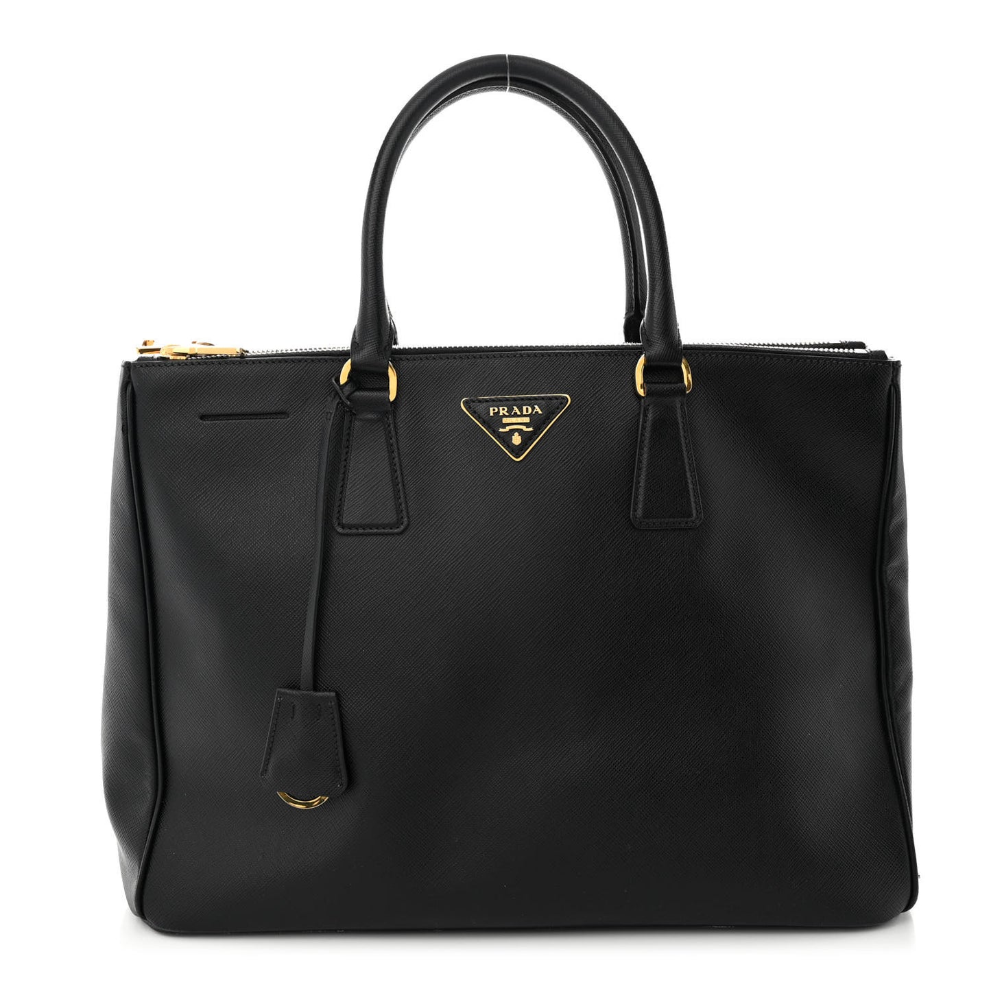 Saffiano Medium Galleria Double Zip Tote Black