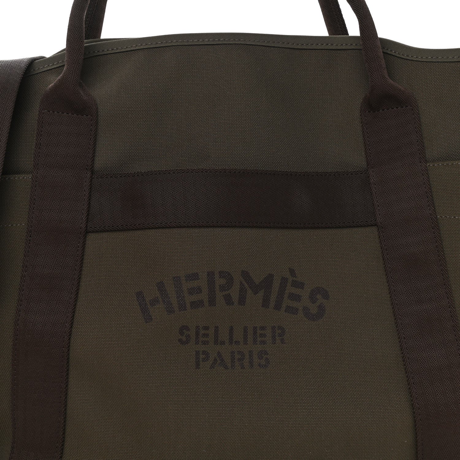 Hermes Toile Sac De Pansage Groom Kaki Feu 11 of 14