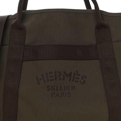 Hermes Toile Sac De Pansage Groom Kaki Feu 11 of 14