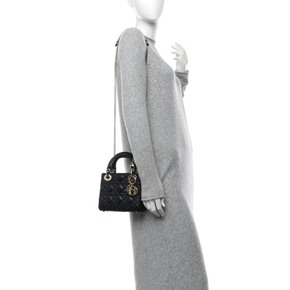 Christian Dior Lambskin Cannage Mini Lady Dior Black 2 of 10
