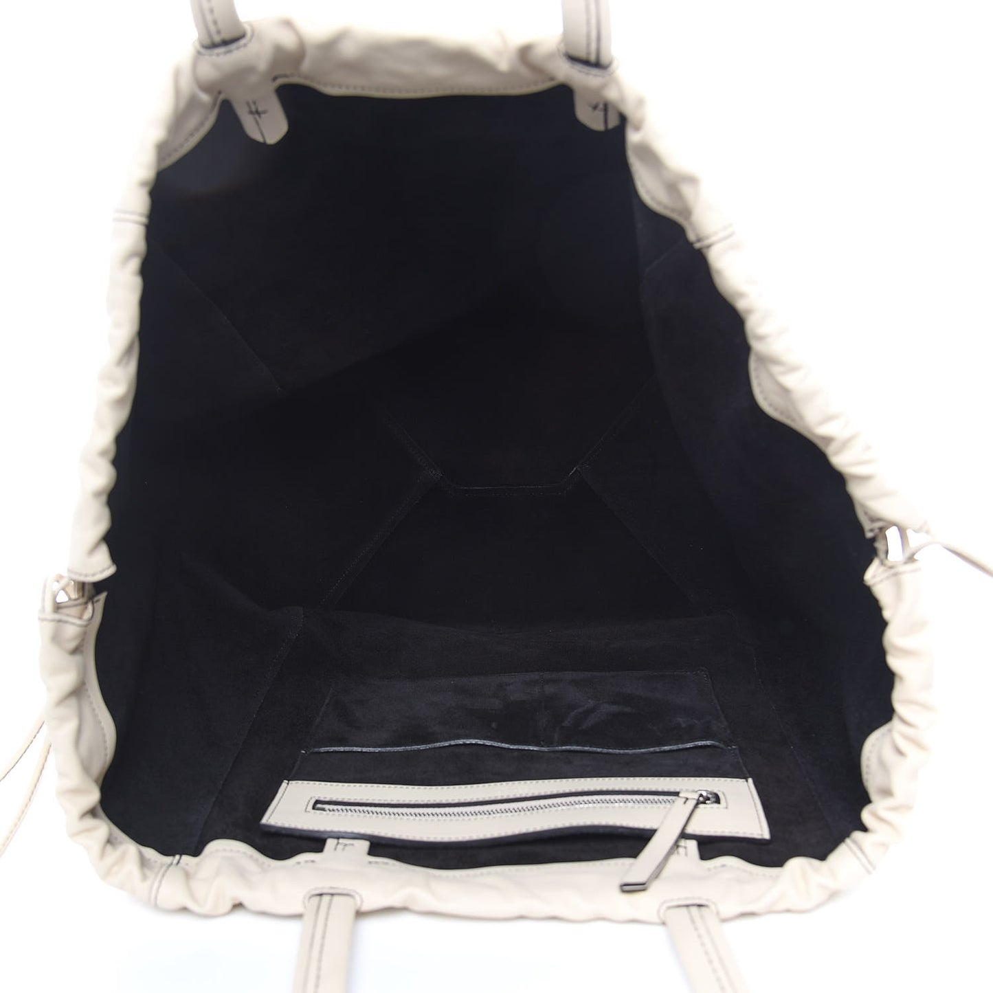 Smooth Calfskin Large Coulisse Cabas Chalk
