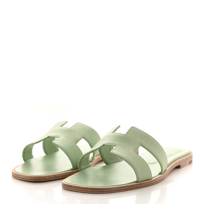 Hermes Epsom Oran Sandals 38 Vert Jade 2 of 9