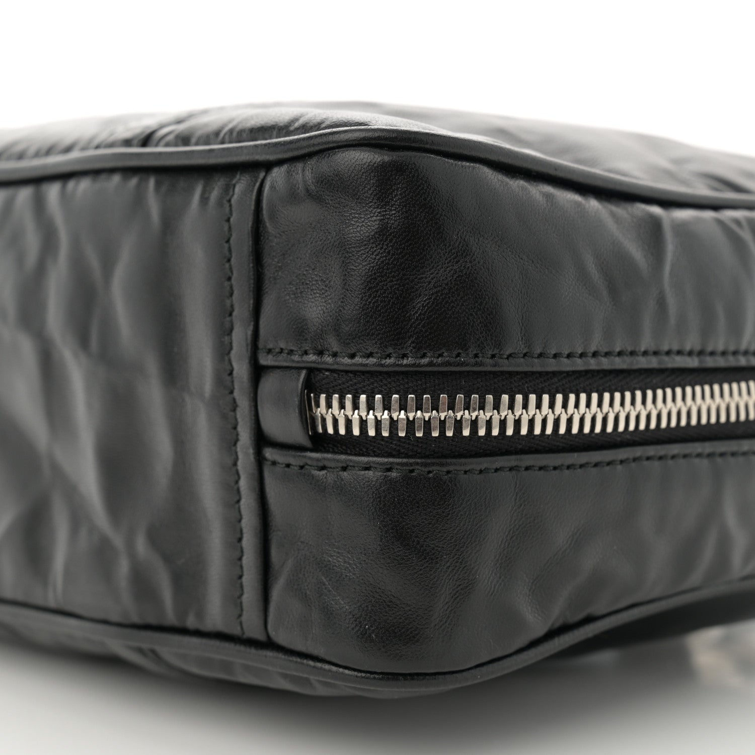 Prada Nappa Antique Medium Re-Edition 2001 Two Handle Bag Black 11 of 12