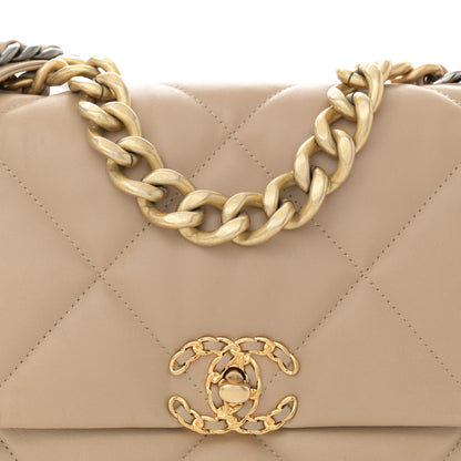 Chanel Lambskin Quilted Large Chanel 19 Flap Dark Beige 8 of 11
