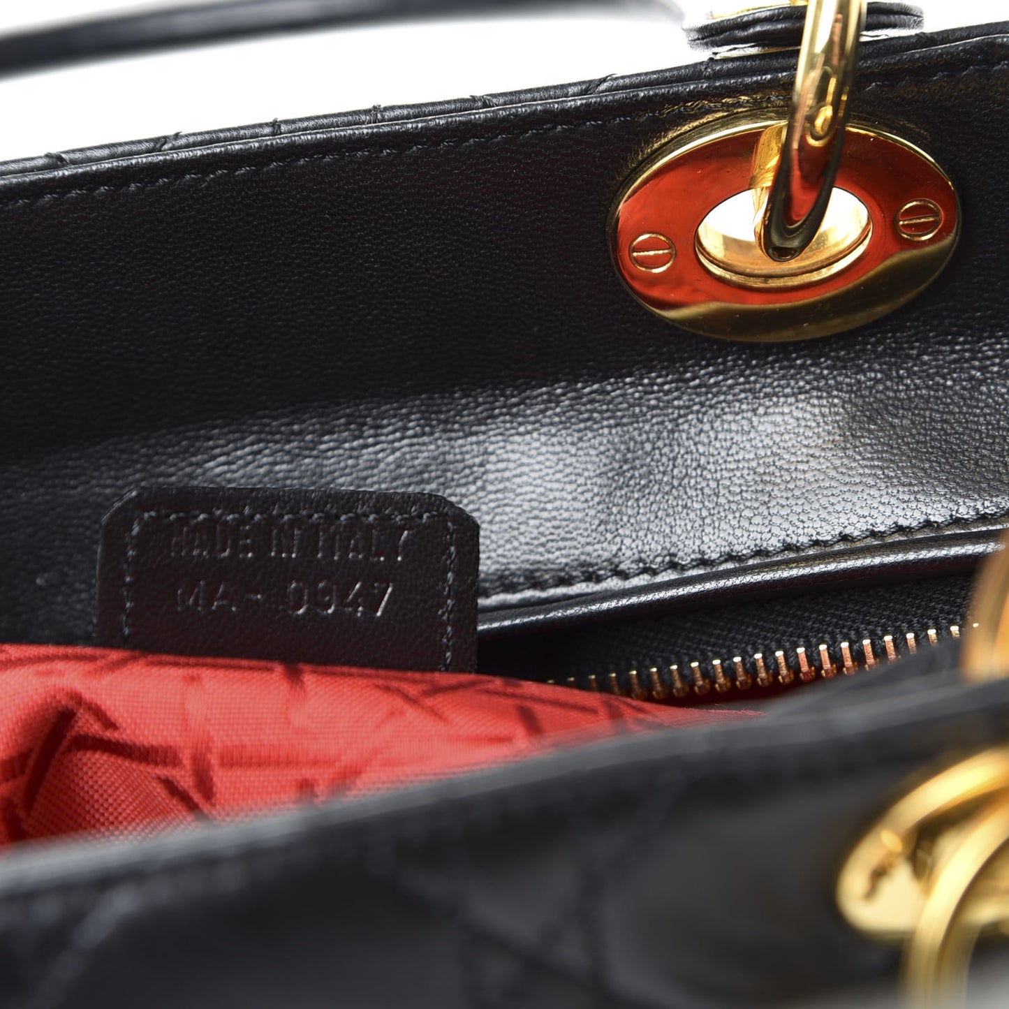 Lambskin Cannage Large Lady Dior Black