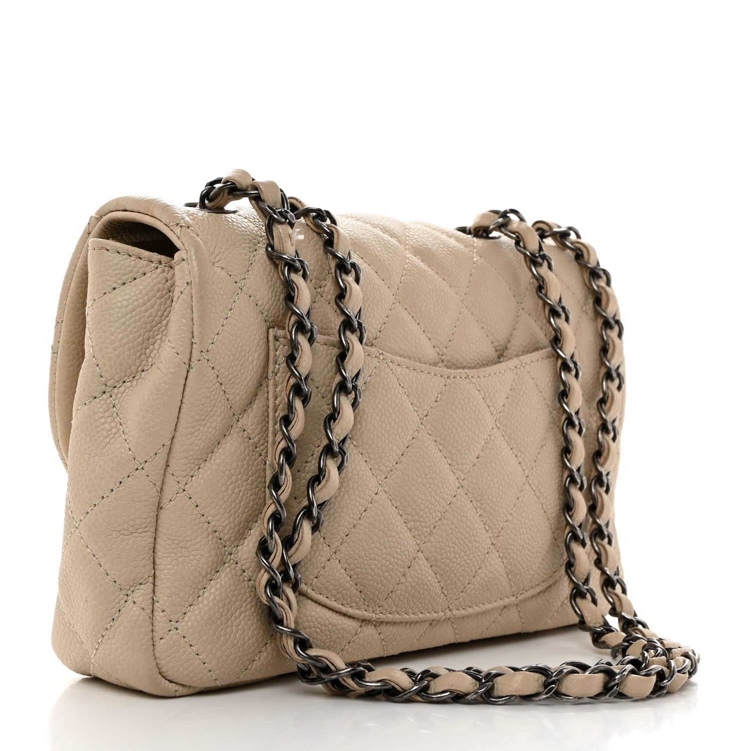 Chanel Caviar Quilted Medium Now and Forever Flap Ivory 2 of 13