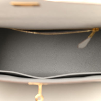 Hermes Ostrich Kelly Sellier 28 Gris Perle 5 of 11
