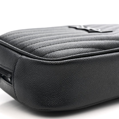 Saint Laurent Grain De Poudre Matelasse Monochrome Monogram Mini Lou Camera Bag Black 9 of 11