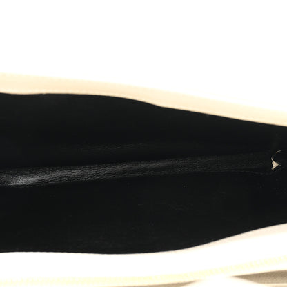 Saint Laurent Grain De Poudre Matelasse Chevron Monogram Chain Wallet Crema Soft 5 of 11