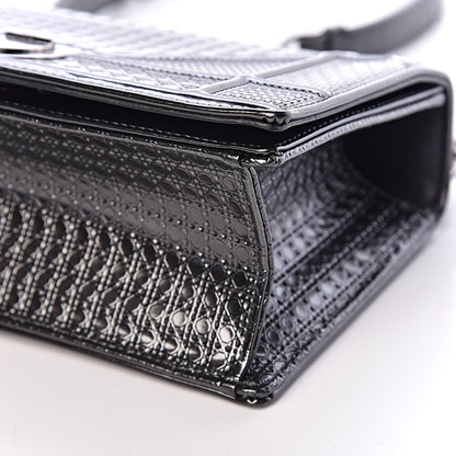 Christian Dior Metallic Patent Micro-Cannage Small Diorama Flap Bag Onyx Black 6 of 13