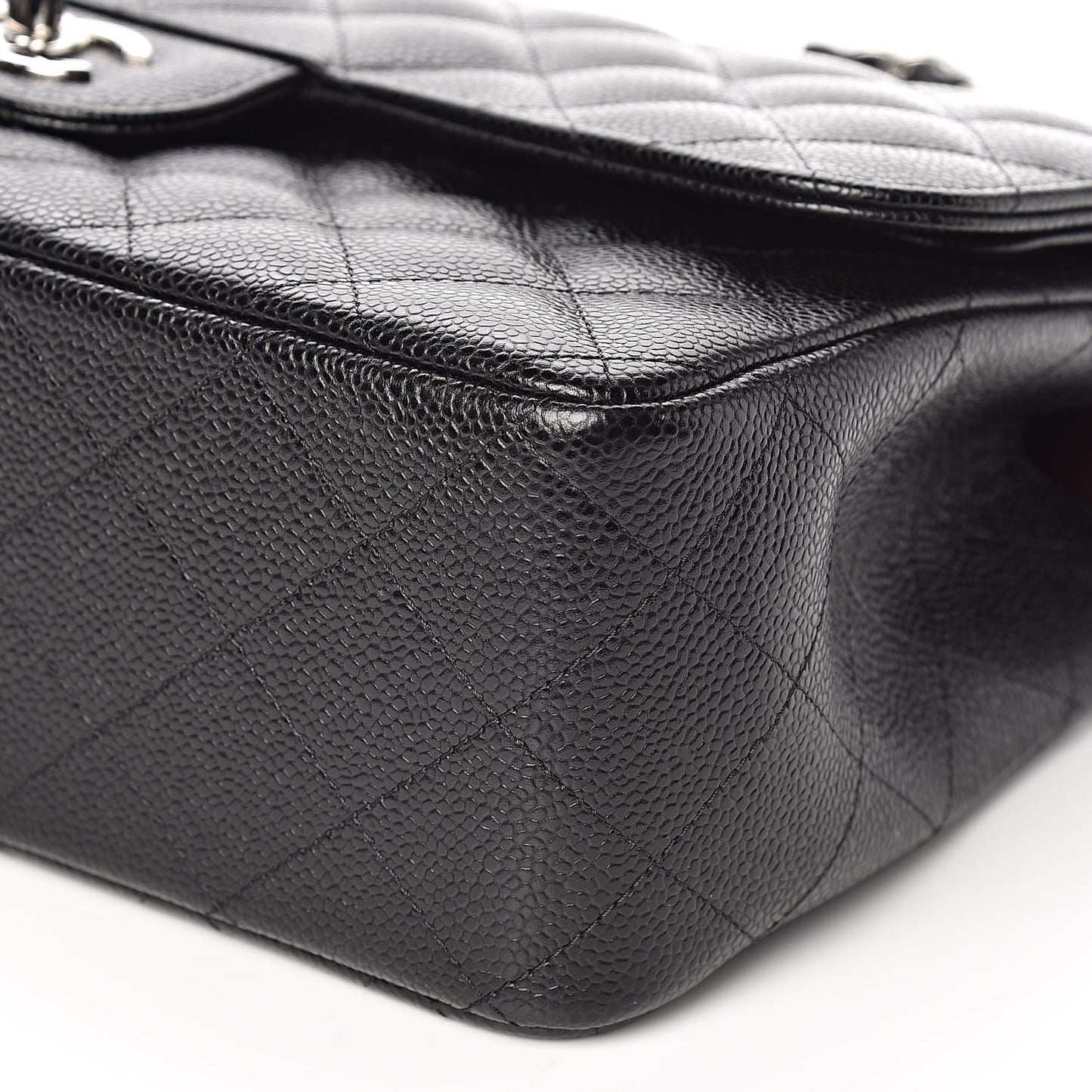 Caviar Quilted Jumbo Double Flap Black