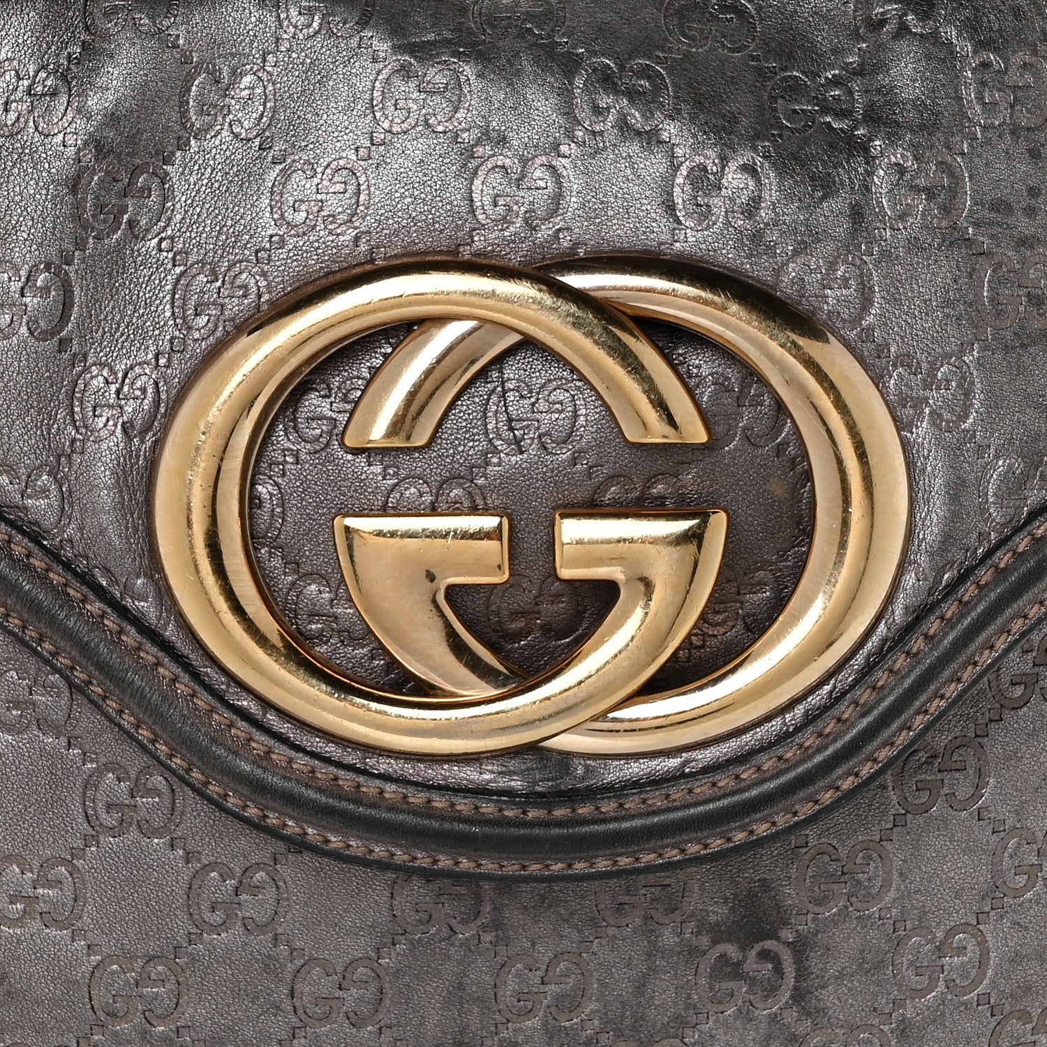 Gucci Guccissima Britt Tassel Shoulder Bag Gunmetal 10 of 12