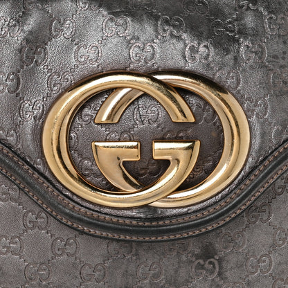 Gucci Guccissima Britt Tassel Shoulder Bag Gunmetal 10 of 12