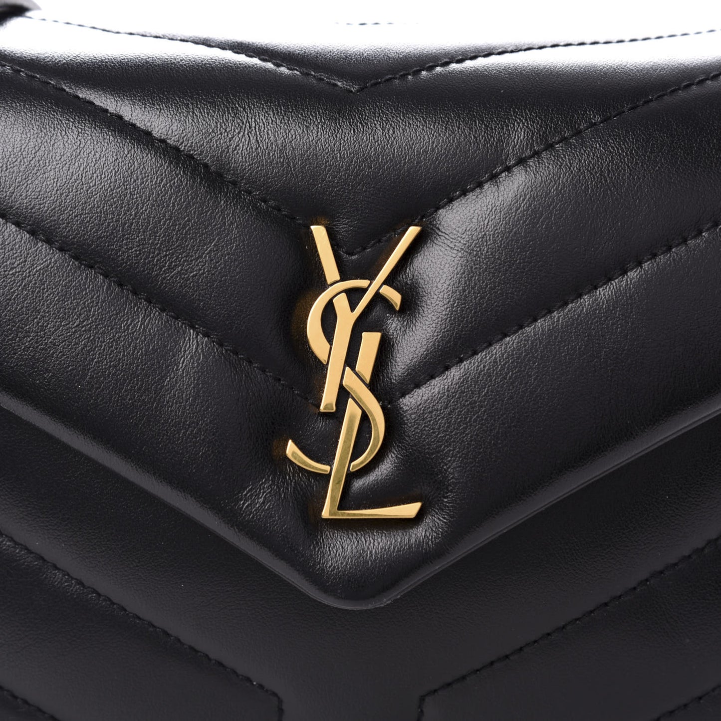 Calfskin Y Quilted Monogram Toy Loulou Crossbody Bag Black