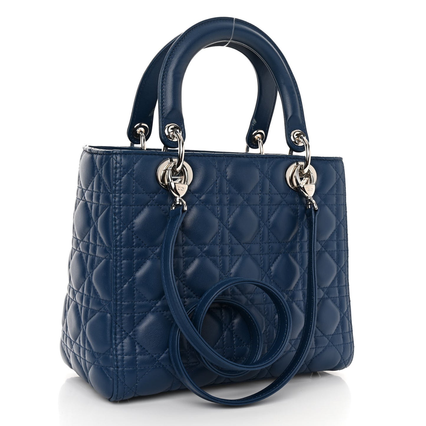 Lambskin Cannage Medium Lady Dior Blue