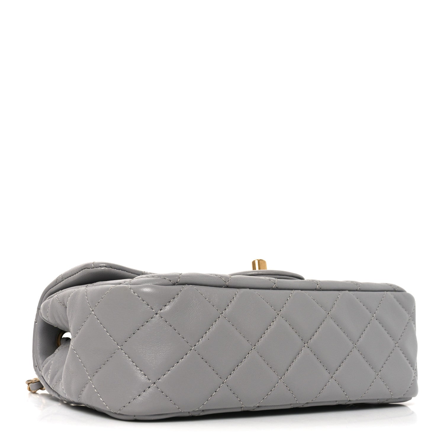 Chanel Lambskin Quilted Mini Rectangular Pearl Crush Flap Grey
