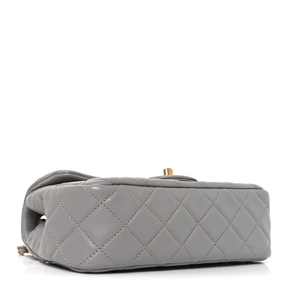 Chanel Lambskin Quilted Mini Rectangular Pearl Crush Flap Grey 3 of 10