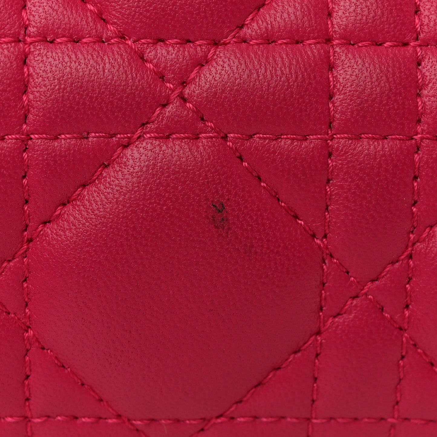 Lambskin Cannage Large Lady Dior Fuchsia