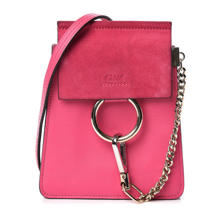 Chloe Suede Calfskin Mini Faye Bracelet Bag Fuchsia Rose 1 of 15