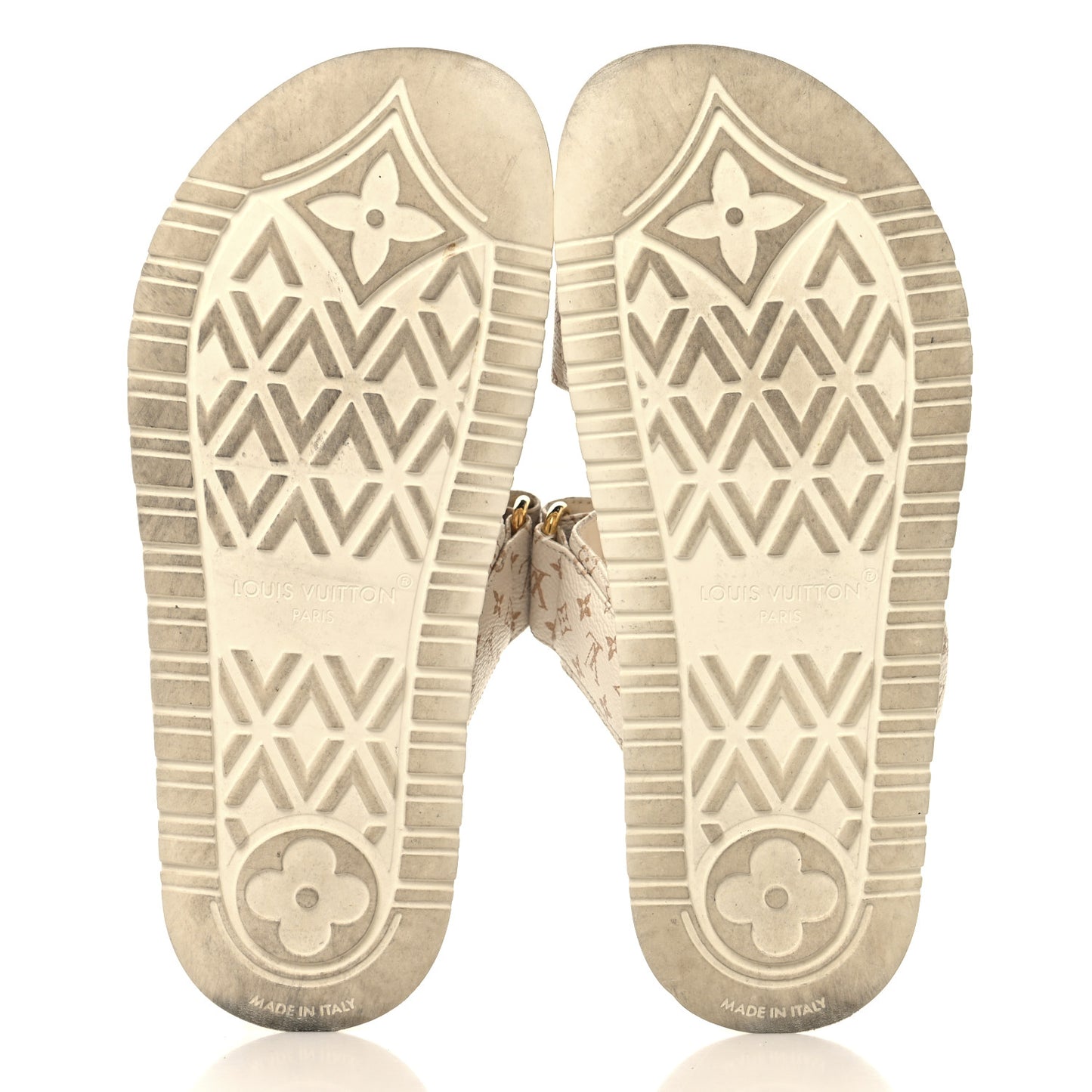 Monogram LV Sunset Comfort Flat Sandals 37 Dune
