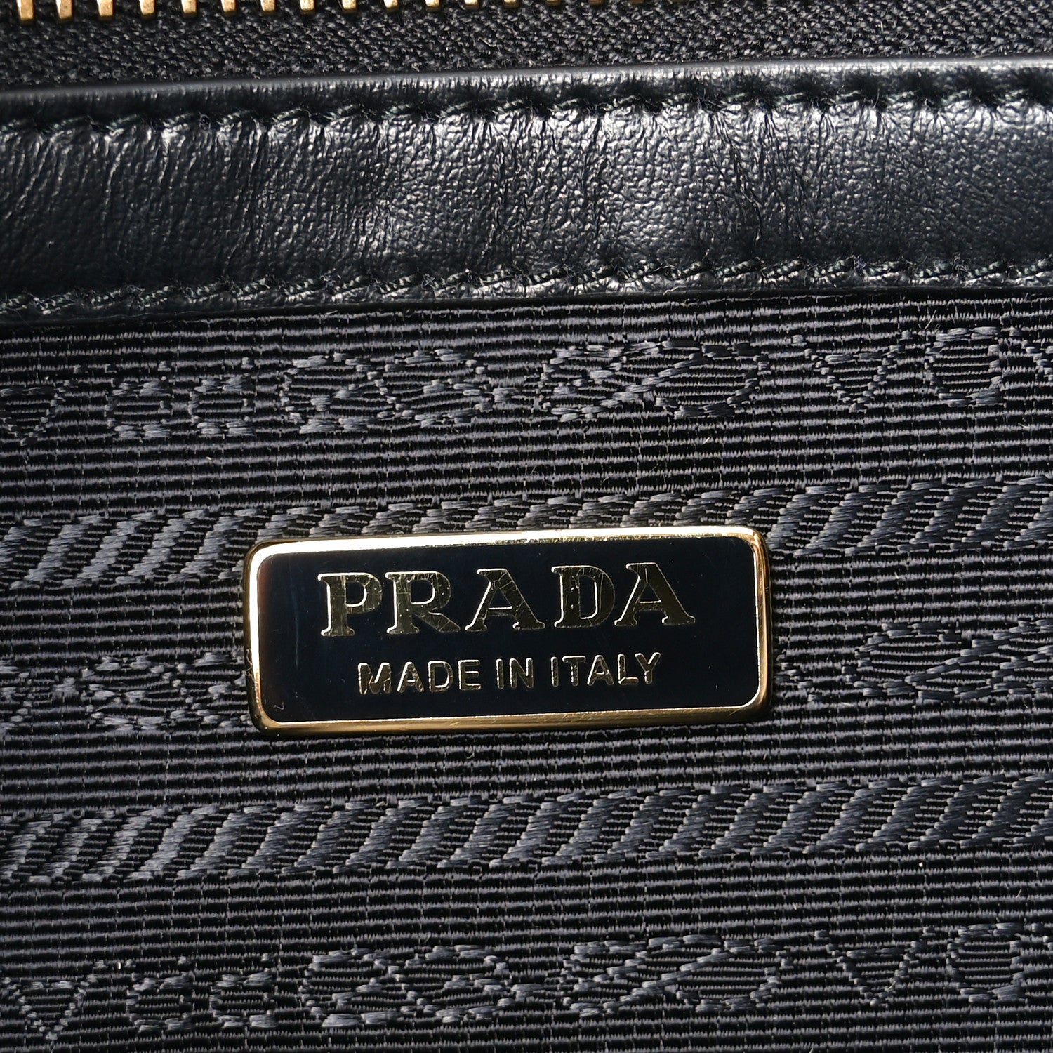 Prada Saffiano Lux Logo Embossed Medium Shoulder Tote Handbag Black 6 of 9