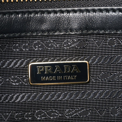 Prada Saffiano Lux Logo Embossed Medium Shoulder Tote Handbag Black 6 of 9