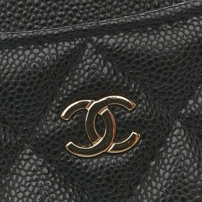 Chanel Caviar Quilted CC Zip Around Card Holder Black 8 of 9