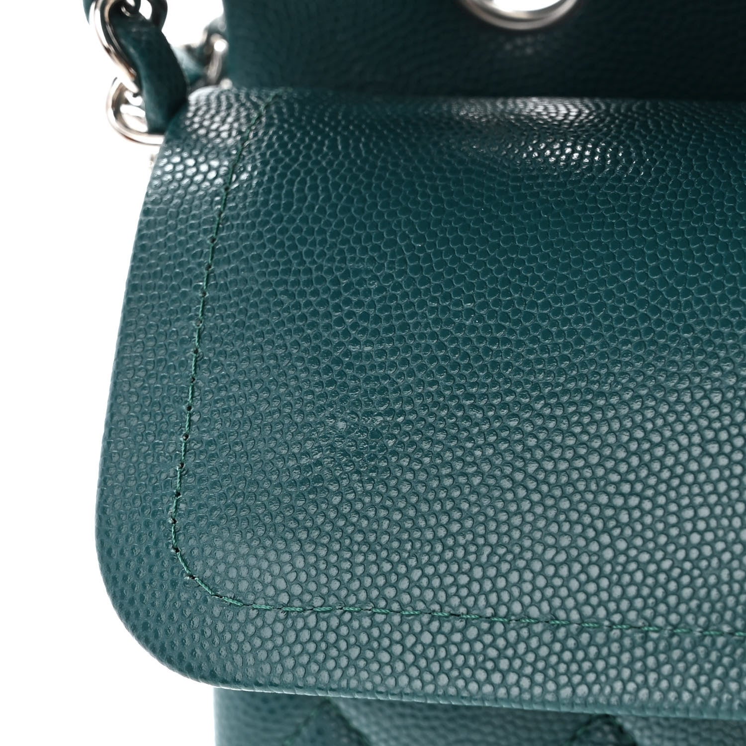 Chanel Caviar Quilted Medium Double Flap Dark Turquoise 12 of 12