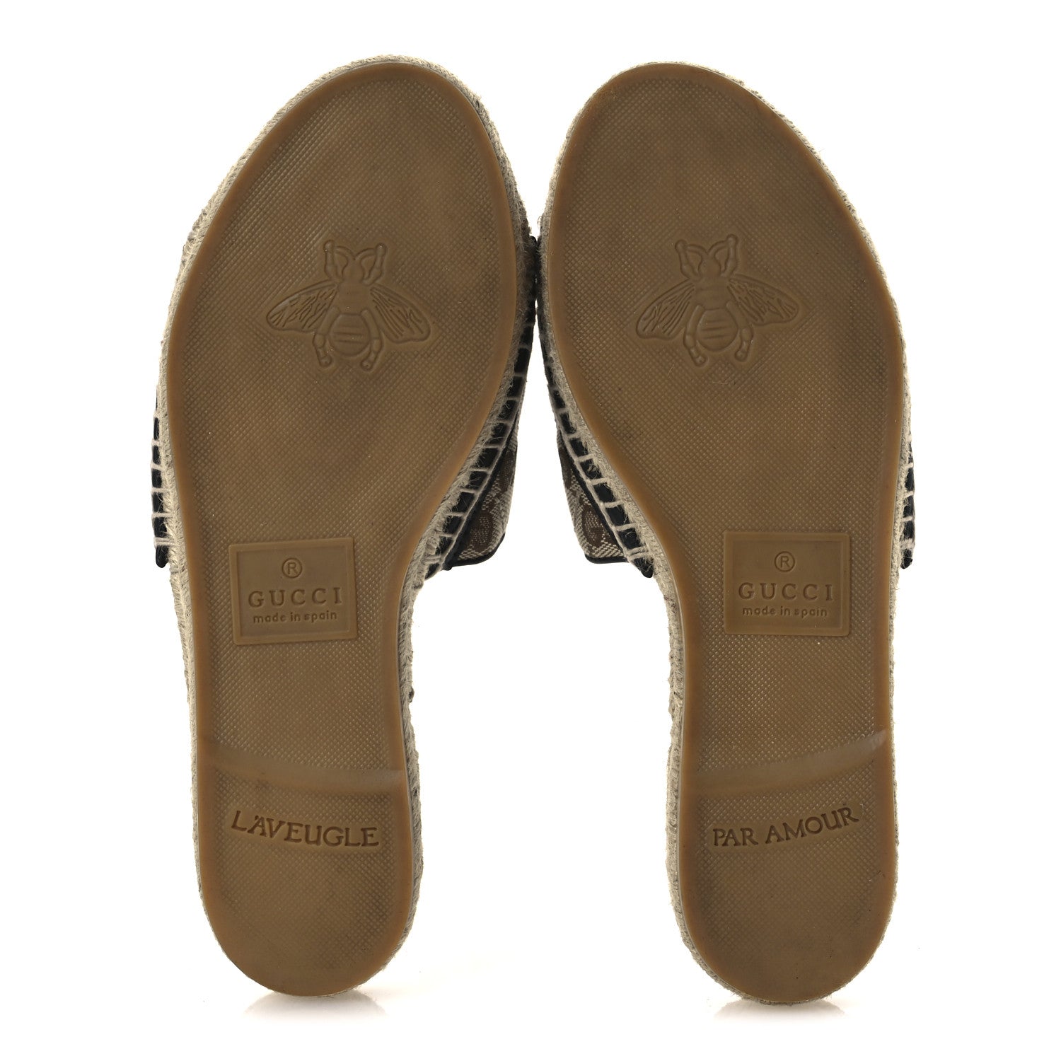 Gucci Monogram Matelasse GG Marmont Espadrille 20mm Slide Sandals 37.5 Beige Ebony Black 7 of 14