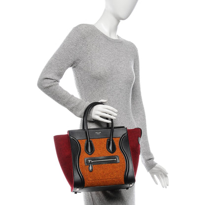 Celine Felt Smooth Calfskin Micro Tri-Color Luggage Orange 2 of 7