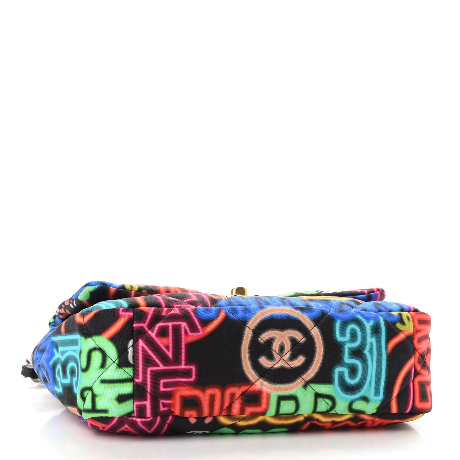 Chanel Fabric Printed Medium Chanel 19 Flap Black Multicolor 3 of 8