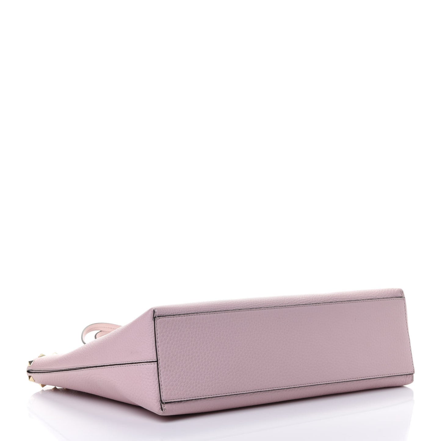 Grained Calfskin Small Rockstud Shoulder Tote Rose Quartz