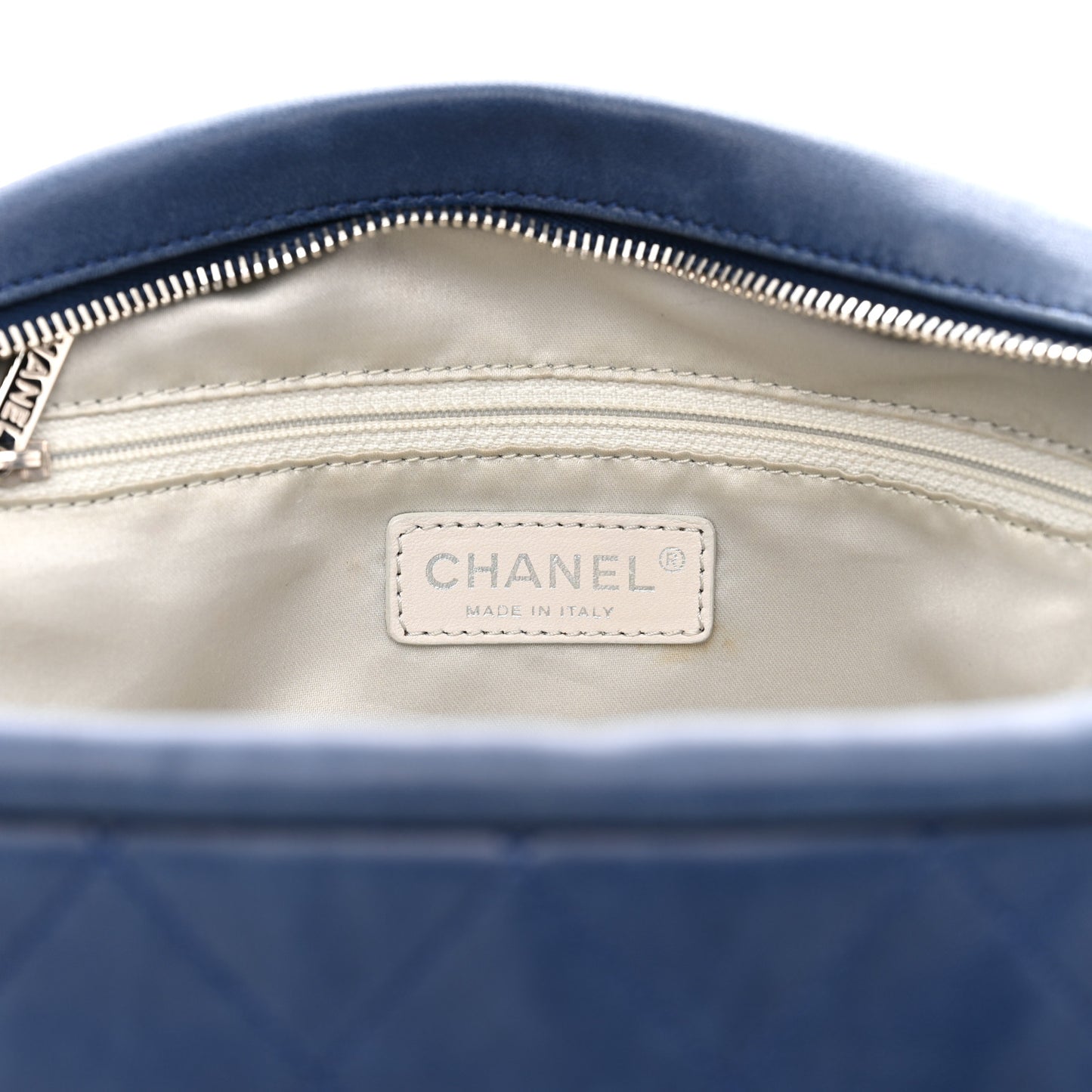 Lambskin Quilted Medium Chain Around Tote Blue