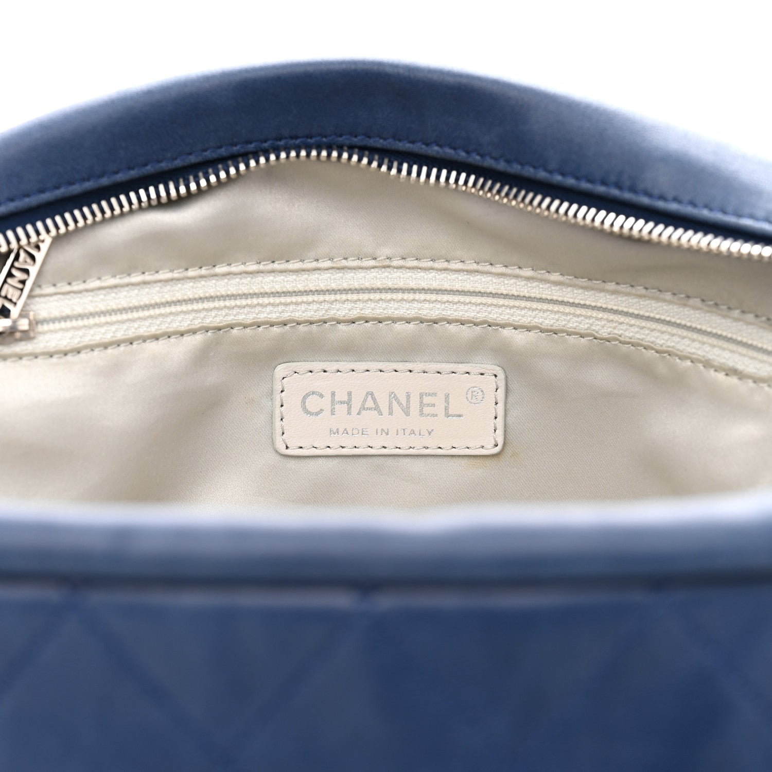 Chanel Lambskin Quilted Medium Chain Around Tote Blue 6 of 12
