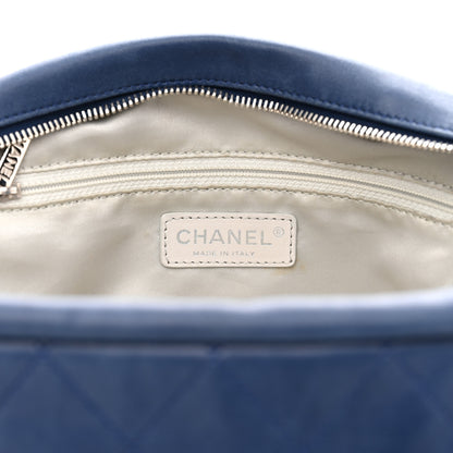 Chanel Lambskin Quilted Medium Chain Around Tote Blue 6 of 12