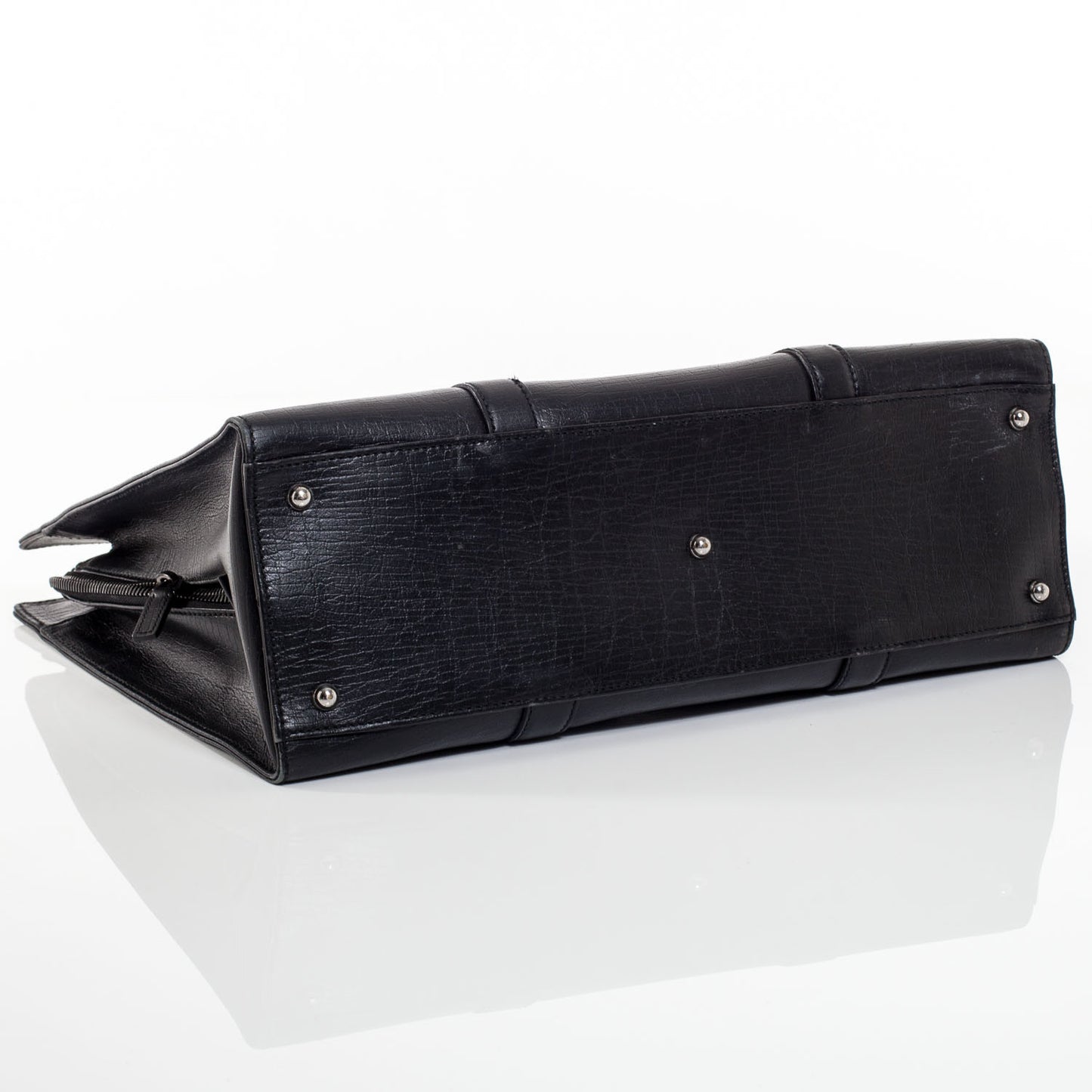 Leather Briefcase Laptop Work Bag Black