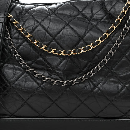 Chanel Aged Calfskin Quilted Large Gabrielle Hobo Black 8 of 12