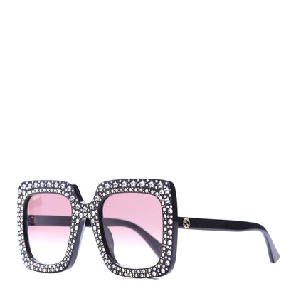 Gucci Acetate Crystal Oversize Sunglasses GG0148S Black 1 of 8