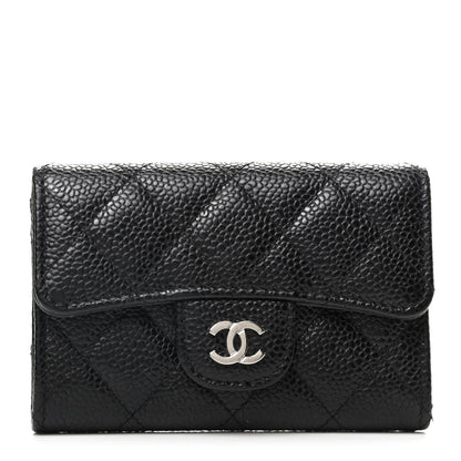 Chanel Caviar Quilted Flap Card Holder Wallet Black 1 of 9