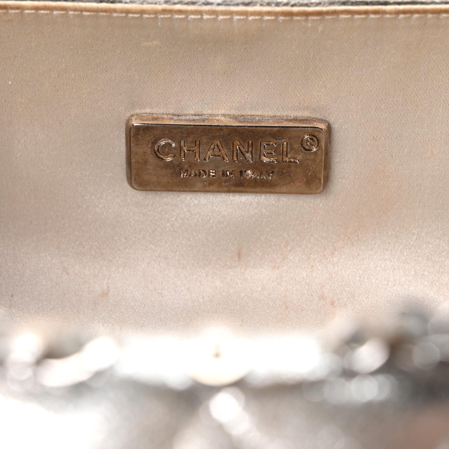 Chanel Metallic Lambskin Small Chain Around Clutch Silver 6 of 10