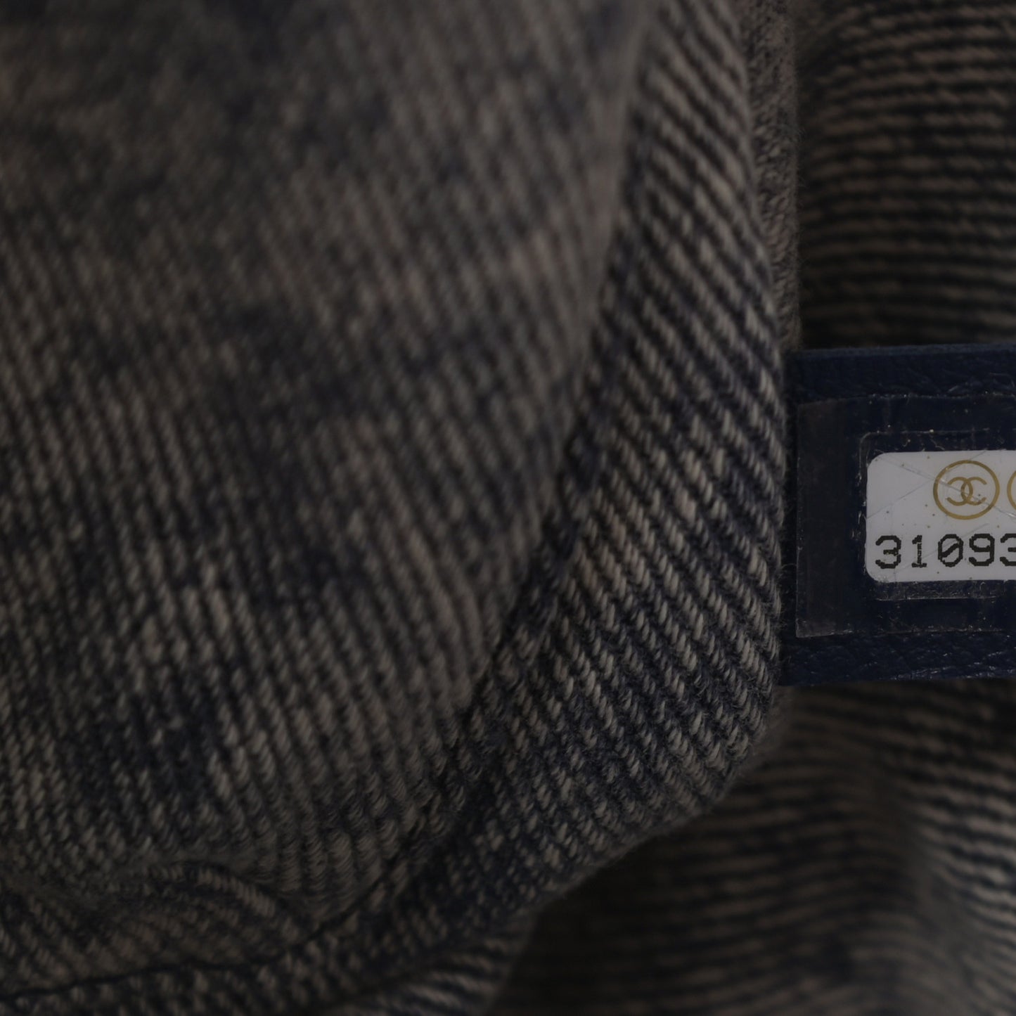 Denim Embossed CC Logo Print Jumbo Single Flap Blue