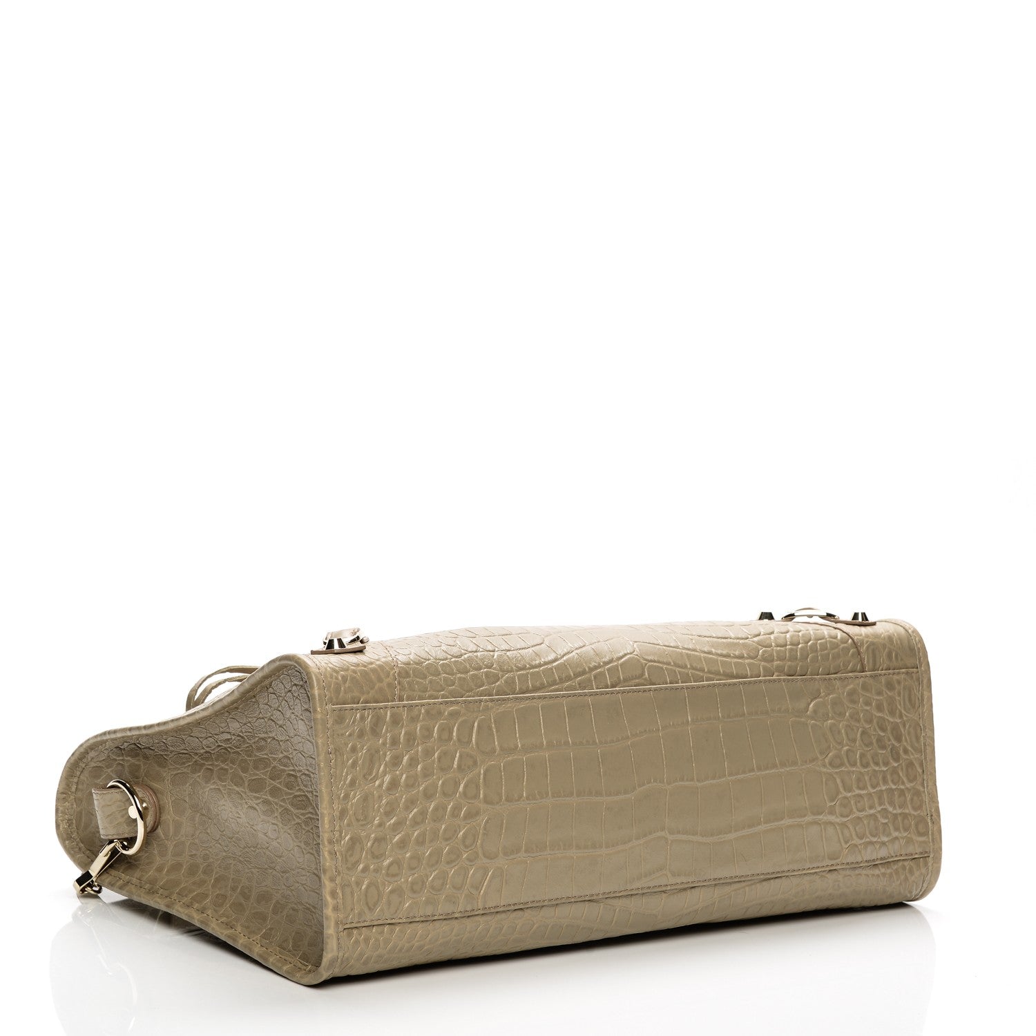Balenciaga Calfskin Crocodile Embossed Classic Gold Hardware City Beige Latte 4 of 7