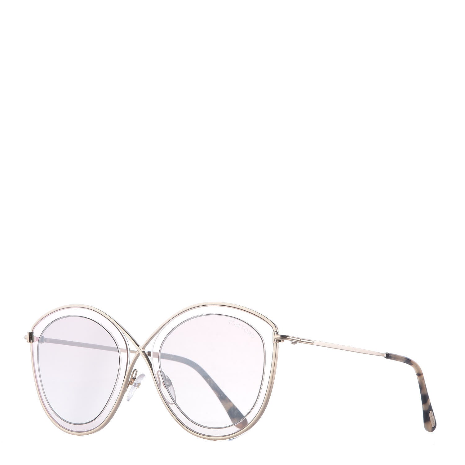 Tom Ford Sascha 02 Round Sunglasses TF604 Gold Tortoise 1 of 8