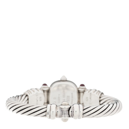 David Yurman Sterling Silver Diamond Bezel Mother of Pearl Pink Tourmaline 21mm Classic Cable Quartz Watch 3 of 4