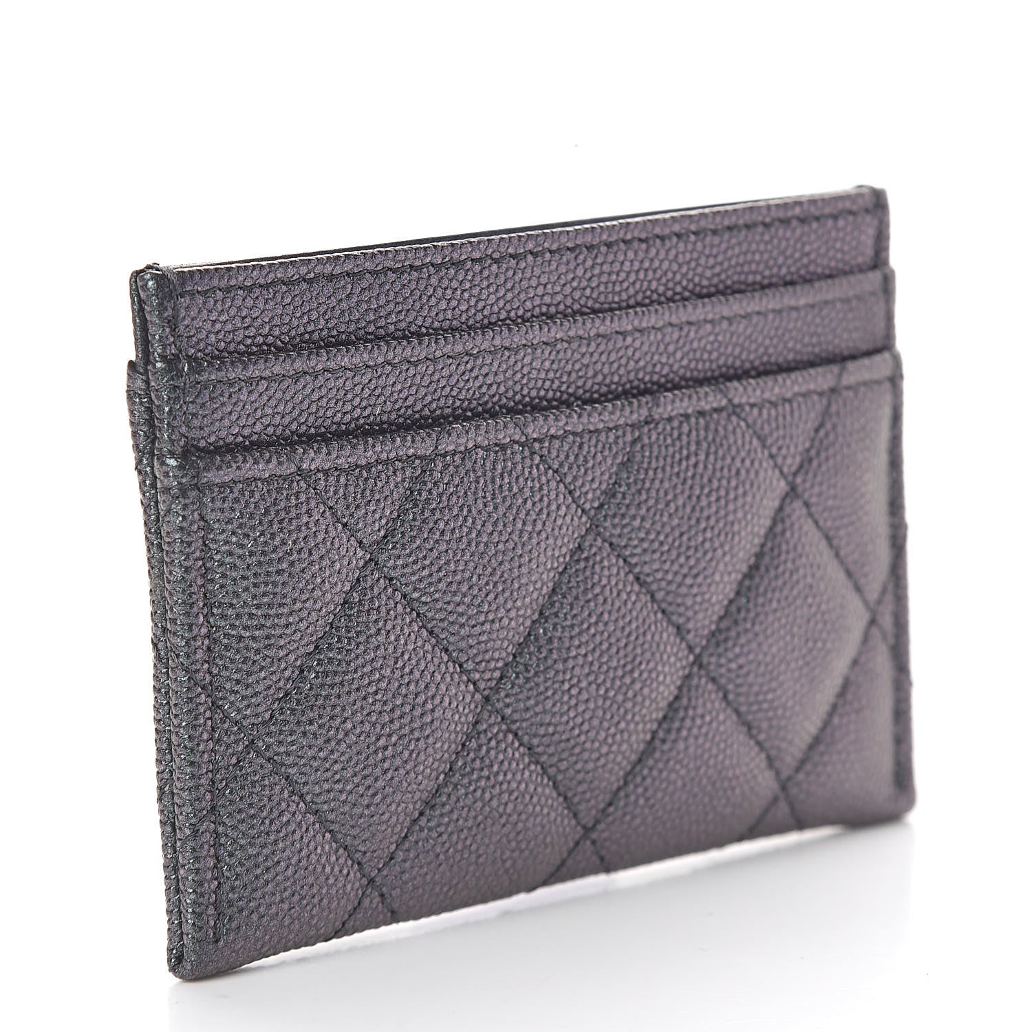 Chanel Iridescent Caviar Quilted Card Holder Black 3 of 9