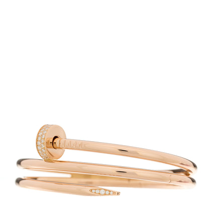 Cartier 18K Pink Gold Diamond Double Wrap Juste Un Clou Bracelet 15 2 of 5