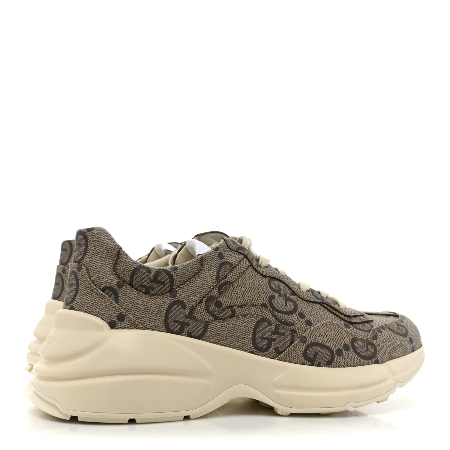 Gucci Maxi GG Supreme Monogram Gucci 100 Mens Rhyton Sneakers 9 Beige Ebony 5 of 10