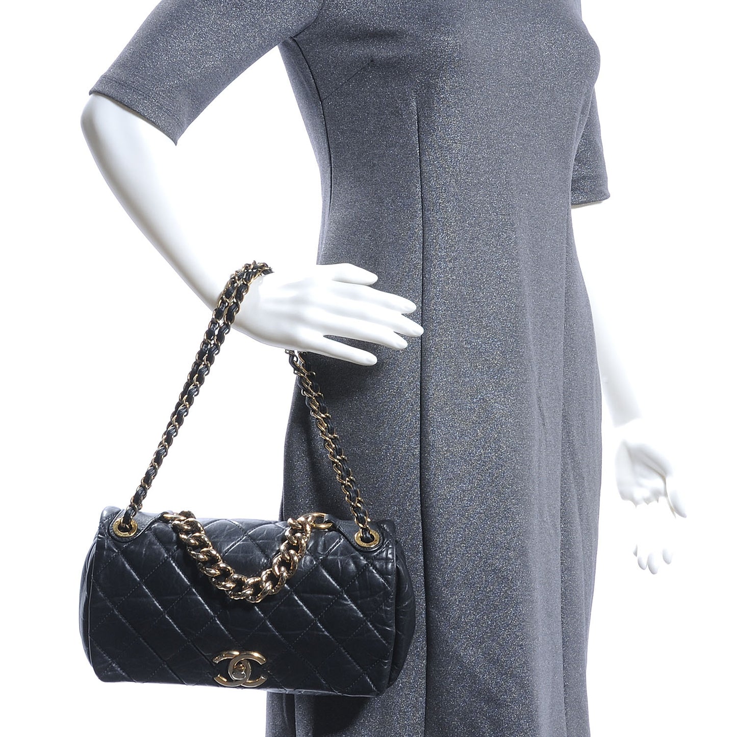 Quilted Small Pondichery Flap Black